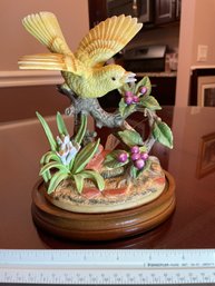 Royal Crown J. Byron Americana Bird Collection, Signed Yellow Bird Open Wings Figurine 6'