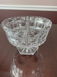 Rare Large 9w X 6h Lead Crystal Pedestal Bowl, Brilliant Centerpiece Fruit