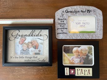 3 NEW Frames: 7x9 Grandkids Shadow Frame, 7x8 Black Papa Frame, 6x8 Stone-like Stone Grandpa And Me