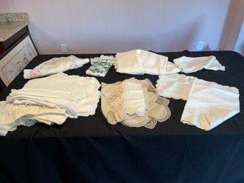 Lot Of Table Linens Runners And Doilies