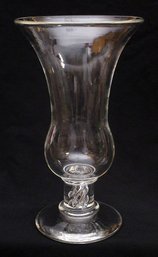 LARGE BLOWN GLASS VASE WITH AIRTWIST STEM