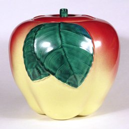 VINTAGE BLUSHING APPLE COOKIE JAR BY HALL POTTERY, 1940s - 1950s