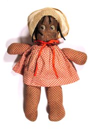 VINTAGE RAG DOLL DEPICTING A YOUNG BLACK GIRL, EARLY 20TH CENTURY