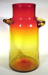 LARGE VINTAGE BLENKO HAND-BLOWN GLASS VASE/JAR (NO. 7327), 1970s