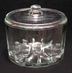 VINTAGE GLASS SANITARY CHEESE PRESERVER WITH LID, EARLY 20TH CENTURY