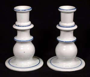 VINTAGE PAIR OF STONEWARE CANDLESTICKS BY DANSK, JAPAN, 1970s - 1980s