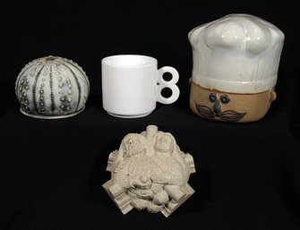 FOUR DECORATIVE AND UTILITARIAN OBJECTS