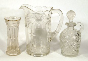 THREE PIECES OF PRESSED/EARLY AMERICAN PATTERN GLASS, 19TH - EARLY 20TH CENTURY