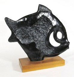 VINTAGE SCULPTURE OF A FISH BY KLARA SEVER FOR AUSTIN PRODUCTIONS, 1970