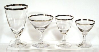 SET OF 24 VINTAGE FOSTORIA STEMS IN THE WEDDING RING PATTERN, 1953 - 1975