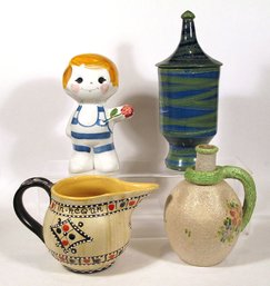 FOUR VINTAGE ITALIAN CERAMIC OBJECTS, CIRCA 1950s - 1960s