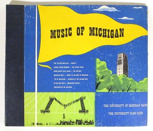 RARE FOUR-RECORD SET OF UNIVERSITY OF MICHIGAN BAND AND GLEE CLUB MUSIC, 1940s
