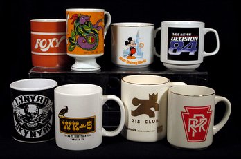 TWENTY-THREE VINTAGE ADVERTISING/PROMOTIONAL/NOVELTY COFFEE MUGS, 1960s - 1990s