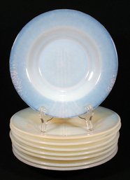 SET OF EIGHT EFFETRE, MURANO OPALESCENT GLASS SOUP PLATES/BOWLS