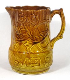 ANTIQUE PITCHER WITH MAJOLICA-STYLE GLAZES, 19TH - EARLY 20TH CENTURY