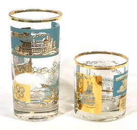 TWELVE VINTAGE GLASSES IN THE 'SOUTHERN COMFORT' PATTERN BY LIBBEY, MID 20TH CENTURY