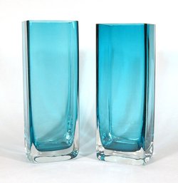 VINTAGE PAIR OF CASED GLASS VASES IN THE MANNER OF FABIO TOSI/CENEDESE, MID-TO-LATE 20TH CENTURY