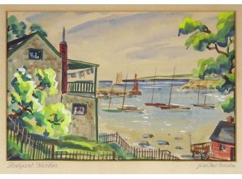 JOHN PAUL REARDON (AMERICAN, 1914 - 2003): TWO FRAMED WATERCOLORS, INCLUDING ROCKPORT HARBOR