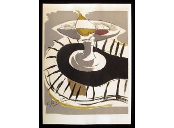 VINTAGE CUBIST STILL LIFE LITHOGRAPH BY GEORGES BRAQUE, PUBLISHED IN DERRIERE LE MIROIR, 1952