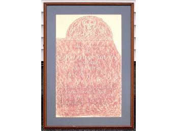 LARGE VINTAGE FRAMED RUBBING OF AN 18TH-CENTURY GRAVESTONE FROM WELLFLEET, MASSACHUSETTS