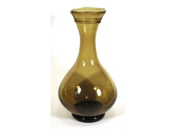 VINTAGE SMOKED BLOWN GLASS VASE BY ROCHESTER FOLK ART GUILD, NEW YORK, 1977