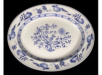 ANTIQUE BLUE ONION PATTERN PLATTER BY FURNIVALS, ENGLAND, CIRCA 1895 - 1913