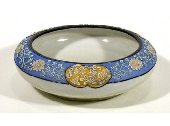 VINTAGE DRAGONWARE LOW BOWL OR BULB PLANTER, JAPAN, CIRCA 1920s - 1930s