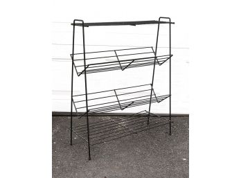 VINTAGE MID-CENTURY MODERN HEAVY WIRE BOOKSHELF