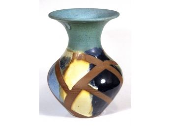 MULTICOLORED STUDIO POTTERY VASE SIGNED 'ODU BI YVETTE,' DATED 2005