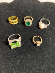 5 Costume Jewelry Rings