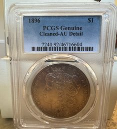 1896 Morgan Silver Dollar  PCGS Genuine Cleaned- AU Detail