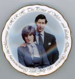 Vintage Lady Diana & Prince Charles Decorative Wedding Plate, Fine English Bone China