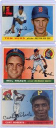 1955 Topps Tom Hurd #116, 1955 Mel Roach #117, 1955 Topps Curt Roberts # 107