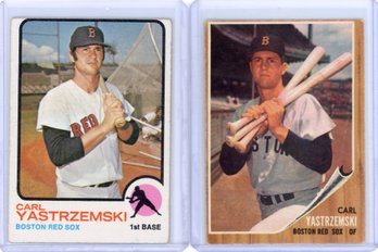 Two 1973 Topps Carl Yastrzemski #245 & #425