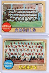 1968 Topps Team Cards California Angels # 252 & St. Louis Cardinals #497