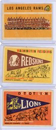 Two 1959 Topps Vintage Washington Redskins/ Detroit Lions Cards
