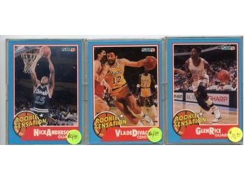 1990 Fleer Rookie Sensation Basetball Card Lot-Nick Anderson, Valde Divac, Glen Rice