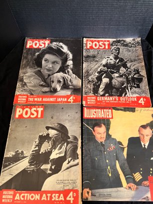 Lot Of 4 World War II Post & Illustrated Magazines