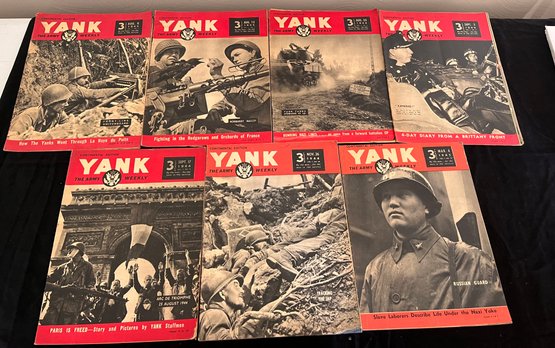 7 Continental Edition The Army Weekly 1944-1945 World War II Yank Magazine Lot