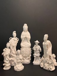 Antique Chinese Guanyin Blanc De Chine Porcelain Figure, White Asian Statue