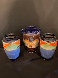 1920's-40's Satsuma Moriage Vases