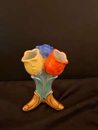 Japanese Luster Ware Rose Flower Vase