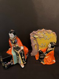 Lot Of Two Vintage Japanese Porcelain Figu