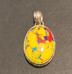 Yellow Jasper And Sterling Silver Pendant