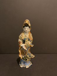 Satsuma Moriage Figure Of Quan Yin