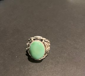 Native American Navajo Fox Turquoise Sterling Silver Ring