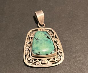 Sterling Silver And Turquoise Pendant