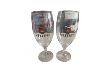 Pair Of Veltins Beer Glasses