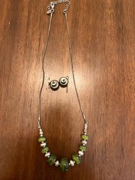Necklace And Earring Set- Sterling Chain