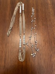 Pair Of Pearl Costume Necklaces